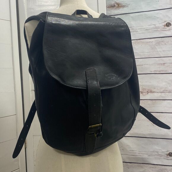 VTG ELLINGTON Backpack Rucksack Black Leather Biker Chick Babe